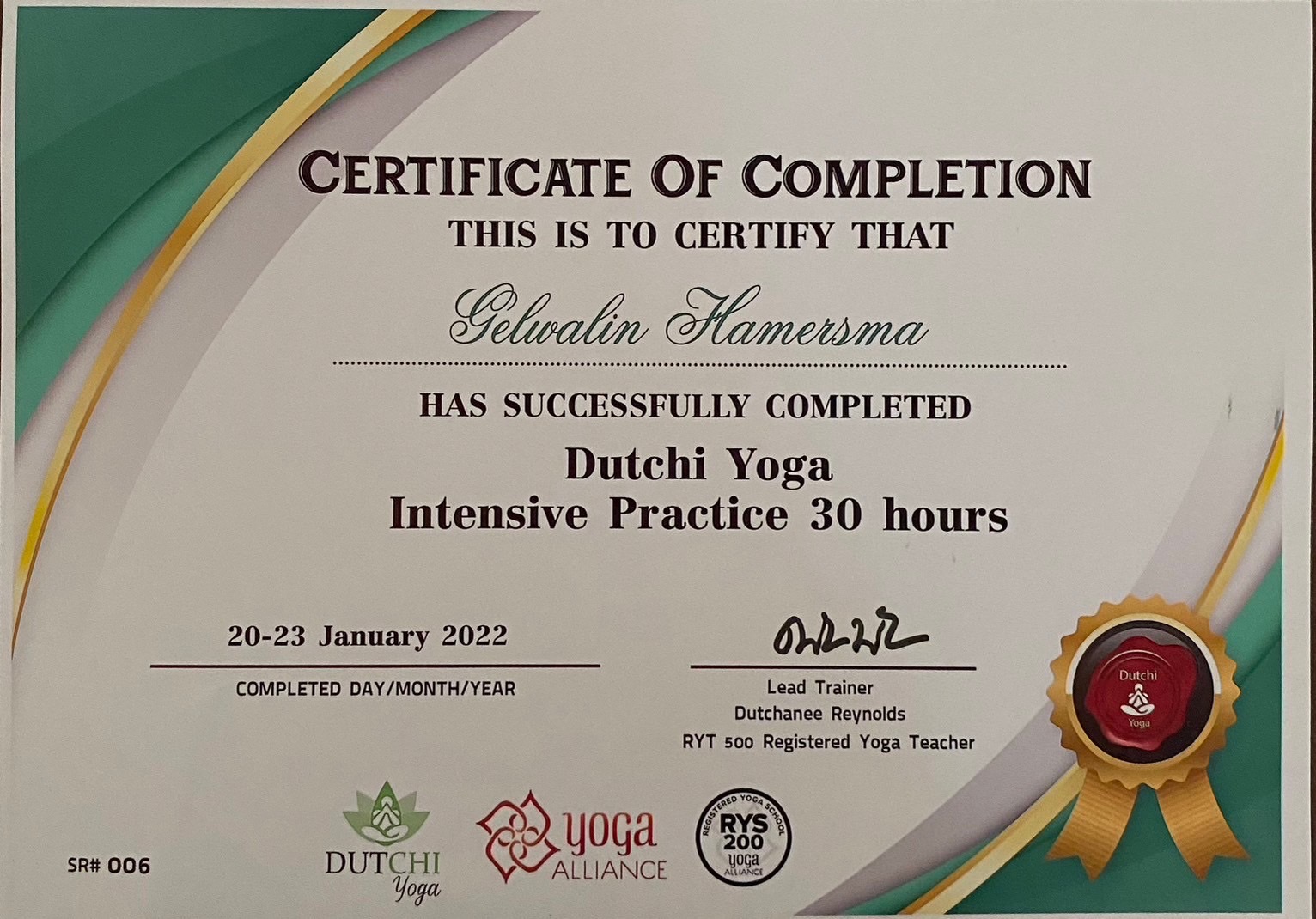 Dutchi certificate